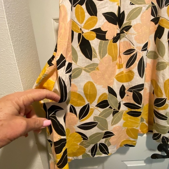 Rachel Zoe Women’s Linen Sleeveless Mini Dress V Neck Small Shift Tropical Beach - Picture 2 of 10